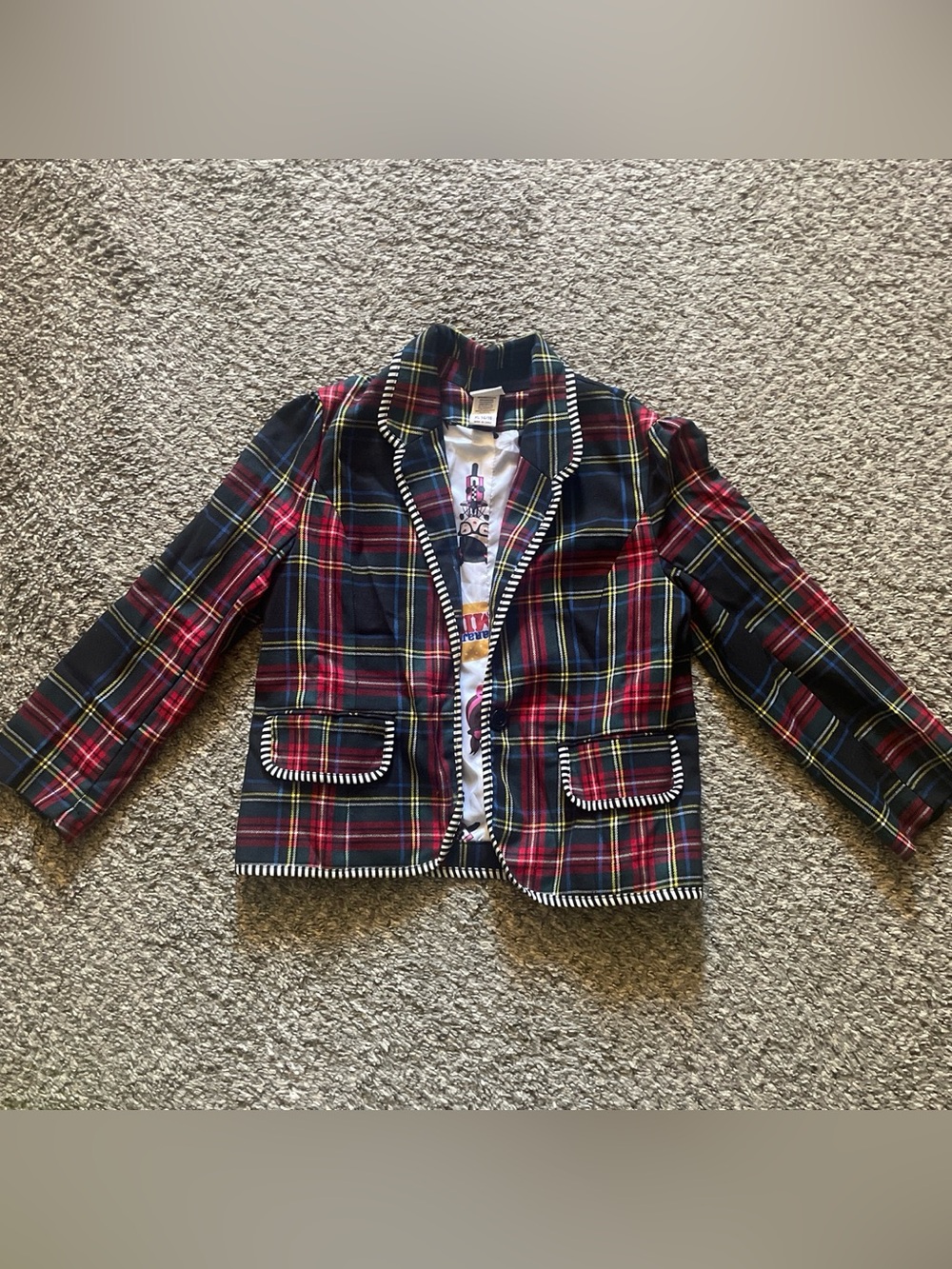 Harajuku mini series Girls' Plaid Blazer Jacket in Red & Navy